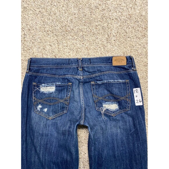Abercrombie & Fitch Low Rise Button Fly Distressed Crop Straight Leg 12/31 - Picture 3 of 8